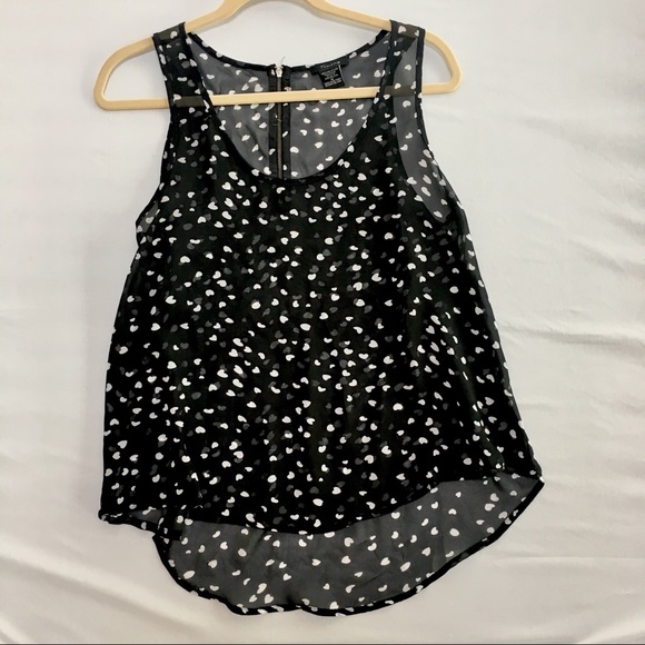 Timing tank with 1/4 zip back translucent w/hearts - Picture 2 of 7